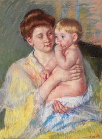 Baby John with Forefinger in His Mouth (1919) by Mary Cassatt. Original portrait painting from The Art Institute of Chicago. Digitally enhanced by rawpixel.