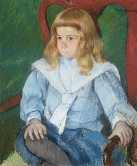 Boy with Golden Curls (1918) by <a href="https://www.rawpixel.com/search/mary%20cassatt?sort=curated&amp;page=1">Mary Cassatt</a>. Original portrait painting from The Art Institute of Chicago. Digitally enhanced by rawpixel.
