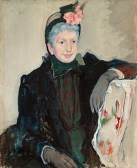 Portrait of an Elderly Lady (1887) by <a href="https://www.rawpixel.com/search/mary%20cassatt?sort=curated&amp;page=1">Mary Cassatt</a>. Original portrait painting from The National Gallery of Art. Digitally enhanced by rawpixel.