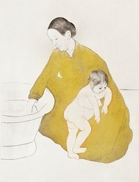 The Bath (1890&ndash;1891) by <a href="https://www.rawpixel.com/search/mary%20cassatt?sort=curated&amp;page=1">Mary Cassatt</a>. Original portrait painting from The National Gallery of Art. Digitally enhanced by rawpixel.
