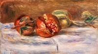 Pomegranates (Grenades) (1910) by <a href="https://www.rawpixel.com/search/Pierre-Auguste%20Renoir?sort=curated&amp;page=1">Pierre-Auguste Renoir</a>. Original from Barnes Foundation. Digitally enhanced by rawpixel.
