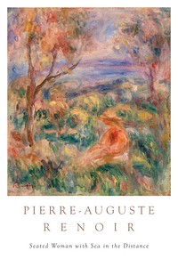 Pierre-Auguste Renoir art print, famous painting, Seated Woman with Sea in the Distance