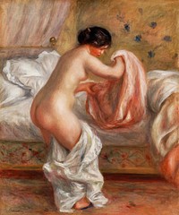 Rising (Le Lever) (1909) by <a href="https://www.rawpixel.com/search/Pierre-Auguste%20Renoir?sort=curated&amp;page=1">Pierre-Auguste Renoir</a>. Original from Barnes Foundation. Digitally enhanced by rawpixel.