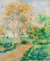 Autumn Landscape (Paysage d&#39;automne) (1884) by <a href="https://www.rawpixel.com/search/Pierre-Auguste%20Renoir?sort=curated&amp;page=1">Pierre-Auguste Renoir</a>. Original from Barnes Foundation. Digitally enhanced by rawpixel.