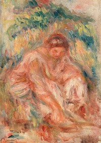 Sketch of a Woman (Esquisse de femme) (1916) by <a href="https://www.rawpixel.com/search/Pierre-Auguste%20Renoir?sort=curated&amp;page=1">Pierre-Auguste Renoir</a>. Original from Barnes Foundation. Digitally enhanced by rawpixel.