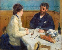 Luncheon (Le D&eacute;jeuner) (1875) by <a href="https://www.rawpixel.com/search/Pierre-Auguste%20Renoir?sort=curated&amp;page=1">Pierre-Auguste Renoir</a>. Original from Barnes Foundation. Digitally enhanced by rawpixel.