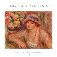 Auguste Renoir art print, famous painting, Woman Leaning (Femme accoudée)