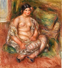 Seated Odalisque (Odalisque assise) (1918) by <a href="https://www.rawpixel.com/search/Pierre-Auguste%20Renoir?sort=curated&amp;page=1">Pierre-Auguste Renoir</a>. Original from Barnes Foundation. Digitally enhanced by rawpixel.