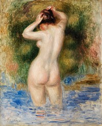 Bather (Baigneuse) (1890) by Pierre-Auguste Renoir. Original from Barnes Foundation. Digitally enhanced by rawpixel.