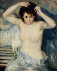 Before the Bath (Avant le bain) (1875) by <a href="https://www.rawpixel.com/search/Pierre-Auguste%20Renoir?sort=curated&amp;page=1">Pierre-Auguste Renoir</a>. Original from Barnes Foundation. Digitally enhanced by rawpixel.