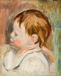 Baby&#39;s Head (T&ecirc;te d&#39;enfant, profil &agrave; gauche) (1895) by <a href="https://www.rawpixel.com/search/Pierre-Auguste%20Renoir?sort=curated&amp;page=1">Pierre-Auguste Renoir</a>. Original from Barnes Foundation. Digitally enhanced by rawpixel.