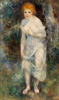 The Source (La Source) (1875) by <a href="https://www.rawpixel.com/search/Pierre-Auguste%20Renoir?sort=curated&amp;page=1">Pierre-Auguste Renoir</a>. Original from Barnes Foundation. Digitally enhanced by rawpixel.