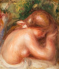 Nude Torso of Young Girl (Torse nu de jeune fille) (1910&ndash;1912) by <a href="https://www.rawpixel.com/search/Pierre-Auguste%20Renoir?sort=curated&amp;page=1">Pierre-Auguste Renoir</a>. Original from Barnes Foundation. Digitally enhanced by rawpixel.