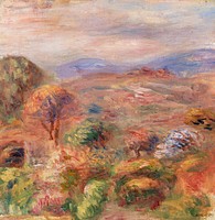 Landscape (Paysage) (1911) by <a href="https://www.rawpixel.com/search/Pierre-Auguste%20Renoir?sort=curated&amp;page=1">Pierre-Auguste Renoir</a>. Original from Barnes Foundation. Digitally enhanced by rawpixel.