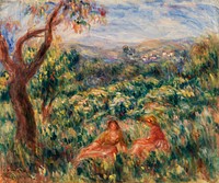 Landscape (Paysage) (1916) by <a href="https://www.rawpixel.com/search/Pierre-Auguste%20Renoir?sort=curated&amp;page=1">Pierre-Auguste Renoir</a>. Original from Barnes Foundation. Digitally enhanced by rawpixel.
