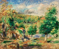 Chestnut Trees, Pont-Aven (Ch&acirc;taigniers, Pont&ndash;Aven) (1892) by <a href="https://www.rawpixel.com/search/Pierre-Auguste%20Renoir?sort=curated&amp;page=1">Pierre-Auguste Renoir</a>. Original from Barnes Foundation. Digitally enhanced by rawpixel.
