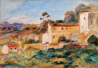 Landscape (Paysage) (1911) by <a href="https://www.rawpixel.com/search/Pierre-Auguste%20Renoir?sort=curated&amp;page=1">Pierre-Auguste Renoir</a>. Original from Barnes Foundation. Digitally enhanced by rawpixel.
