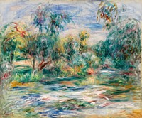 Landscape (Paysage) (1917)  by <a href="https://www.rawpixel.com/search/Pierre-Auguste%20Renoir?sort=curated&amp;page=1">Pierre-Auguste Renoir</a>. Original from Barnes Foundation. Digitally enhanced by rawpixel.