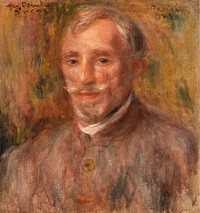 Portrait of F&eacute;lix Hippolyte-Lucas (1918) by <a href="https://www.rawpixel.com/search/Pierre-Auguste%20Renoir?sort=curated&amp;page=1">Pierre-Auguste Renoir</a>. Original from Barnes Foundation. Digitally enhanced by rawpixel.