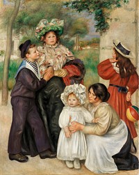 The Artist&#39;s Family (La Famille de l&#39;artiste) (1896) by <a href="https://www.rawpixel.com/search/Pierre-Auguste%20Renoir?sort=curated&amp;page=1">Pierre-Auguste Renoir</a>. Original from Barnes Foundation. Digitally enhanced by rawpixel.