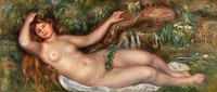 Reclining Nude (Femme nue couch&eacute;e) (1910) by <a href="https://www.rawpixel.com/search/Pierre-Auguste%20Renoir?sort=curated&amp;page=1">Pierre-Auguste Renoir</a>. Original from Barnes Foundation. Digitally enhanced by rawpixel.