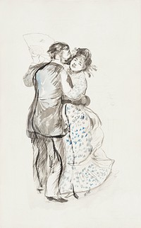 La danse &agrave; la campagne (The Dance in the Country) (1883) by <a href="https://www.rawpixel.com/search/Pierre-Auguste%20Renoir?sort=curated&amp;page=1">Pierre-Auguste Renoir</a>. Original from Yale University Art Gallery. Digitally enhanced by rawpixel.