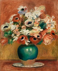 Flowers (Fleurs) (1885) by <a href="https://www.rawpixel.com/search/Pierre-Auguste%20Renoir?sort=curated&amp;page=1">Pierre-Auguste Renoir</a>. Original from Barnes Foundation. Digitally enhanced by rawpixel.