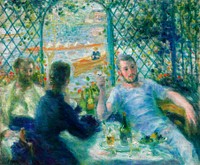 Lunch at the Restaurant Fournaise (The Rowers&rsquo; Lunch) (1875) by <a href="https://www.rawpixel.com/search/Pierre-Auguste%20Renoir?sort=curated&amp;page=1">Pierre-Auguste Renoir</a>. Original from The Art Institute of Chicago. Digitally enhanced by rawpixel.