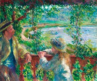 Near the Lake (1879&ndash;1890) by <a href="https://www.rawpixel.com/search/Pierre-Auguste%20Renoir?sort=curated&amp;page=1">Pierre-Auguste Renoir</a>. Original from The Art Institute of Chicago. Digitally enhanced by rawpixel.
