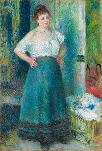 The Laundress (1877&ndash;1879) by <a href="https://www.rawpixel.com/search/Pierre-Auguste%20Renoir?sort=curated&amp;page=1">Pierre-Auguste Renoir</a>. Original from The Art Institute of Chicago. Digitally enhanced by rawpixel.