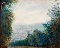 The Auvers Valley on the Oise River (after 1884) by <a href="https://www.rawpixel.com/search/Pierre-Auguste%20Renoir?sort=curated&amp;page=1">Pierre-Auguste Renoir</a>. Original from The Art Institute of Chicago. Digitally enhanced by rawpixel.