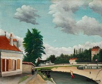 Outskirts of Paris (ca. 1897&ndash;1905) by Henri Rousseau. Original from The Cleveland Museum of Art. Digitally enhanced by rawpixel.
