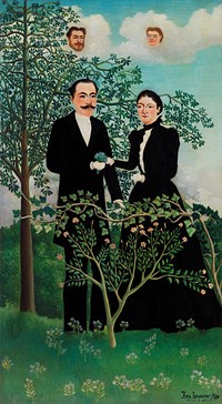 The Past and the Present, or Philosophical Thought (Le Pass&eacute; et le pr&eacute;sent, ou Pens&eacute;e philosophique) (1899) by Henri Rousseau. Original from Barnes Foundation. Digitally enhanced by rawpixel.