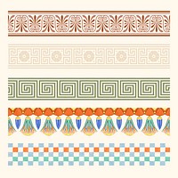 Ancient Greek and Egyptian ornamental brushes vector set