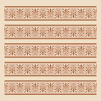 Ancient Greek pottery ornamental brushes vector set