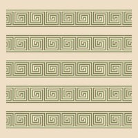 Ancient Greek vase ornamental brushes vector set