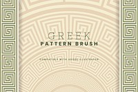 Green Greek pattern brush vector for editable designs