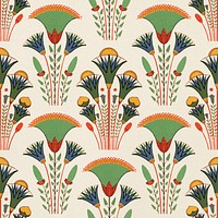 Decorative ancient Egyptian floral seamless pattern background