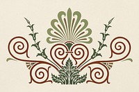 Antique Greek psd decorative element illustration