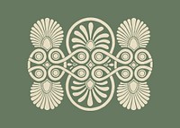 Antique beige Greek vector decorative element illustration
