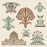 Greek ornamental element vector set
