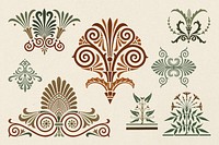 Greek ornamental element psd set