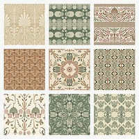 Greek key seamless pattern background vector set