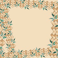 Japanese bamboo weave pattern psd frame, remix of artwork by Watanabe Seitei