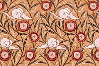 Botanical pattern, seamless Art Nouveau background in oriental style psd