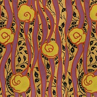 Flower pattern, aesthetic seamless Art Nouveau background in oriental style