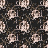 Aesthetic botanical pattern, seamless Art Nouveau background in oriental style psd