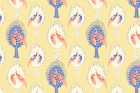 Aesthetic bird pattern, seamless Art Nouveau background in oriental style psd