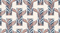 Aesthetic pastel fern pattern, seamless Art Nouveau desktop wallpaper background in oriental style
