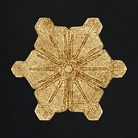 New year gold snowflake psd macro photography, remix of art by Wilson Bentley